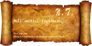 Némethi Taddeus névjegykártya